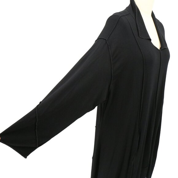 NWT Transparente Germany Black Lagenlook Asymmetrical Hem Tunic Top O/S XL 1X 2X - Picture 4 of 9